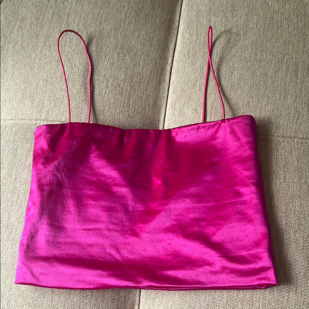 Subdued Pink Satin Crop top size XS